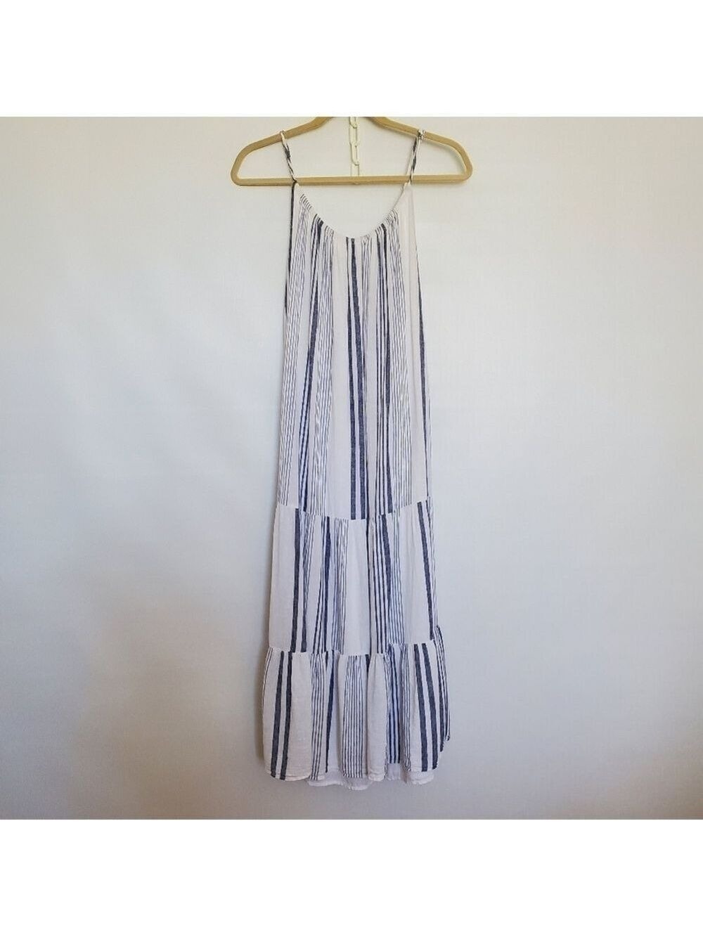 RAILS REVOLVE ADORA DRESS MIDI LINEN SPRING SUMMER WHITE BLUE STRIPED WOMEN MED